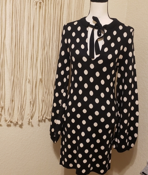 LeRumi Freya Sweater Dress Polka Dot NEW - Picture 1 of 7